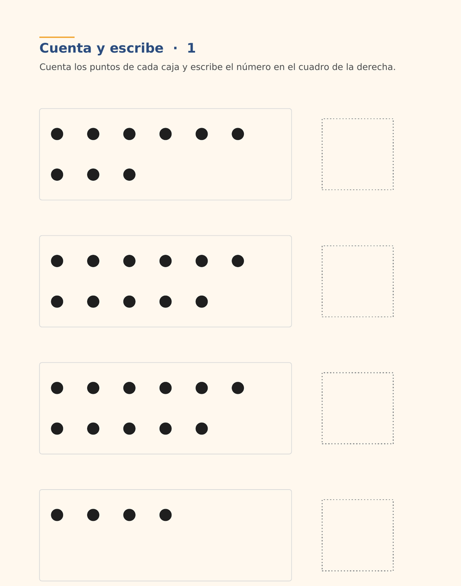 Cuenta y escribe
